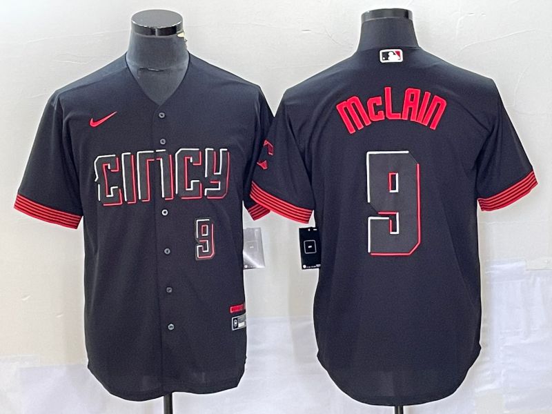 Men Cincinnati Reds #9 Mclain Nike Black 2023 City Connect Replica Player MLB Jersey6->cincinnati reds->MLB Jersey